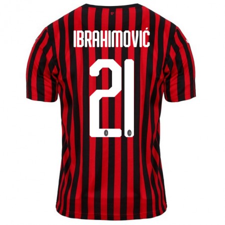 Koszulka AC Milan Zlatan Ibrahimović 21 Domowe Koszulki Piłkarskie 2019-2020 Krótki Rękaw